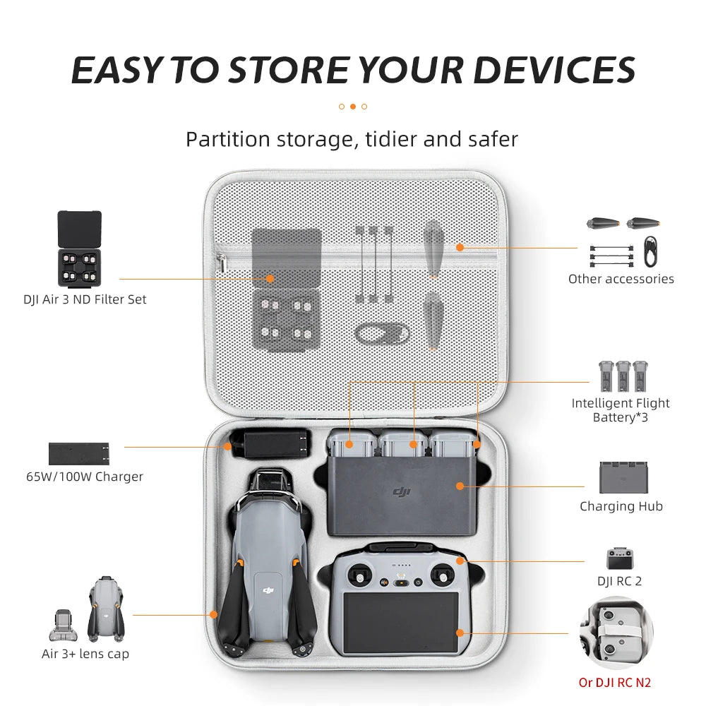 DJI Air 3S Carrying Case | Waterproof Hard Shell Travel Bag Tidesmit