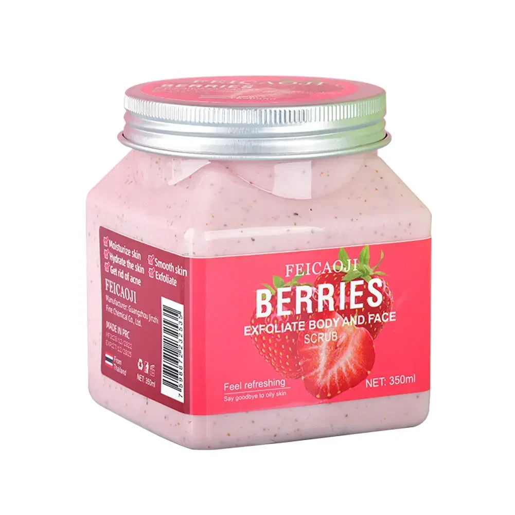 Exfoliating Body Scrub 350ml | Deep Cleansing Hydrating Gel by Tidesmit Scrubs Treatments Strawberry Tidesmit