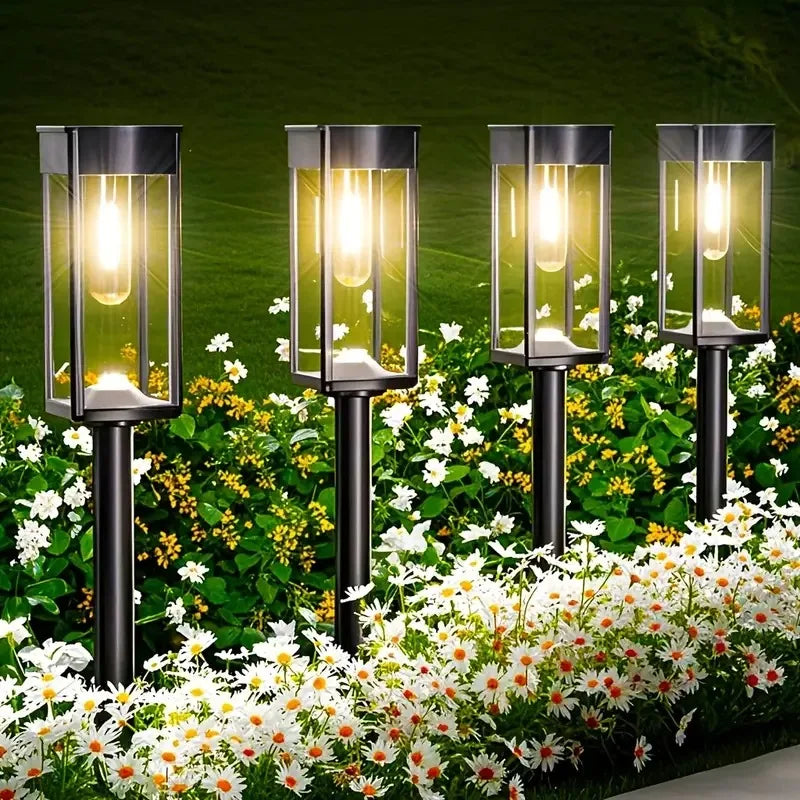Solar Pathway Lights Outdoor Waterproof Warm LED Solar Garden Lights All-Weather Solar Powered Walkway Lights Yard Patio Decor