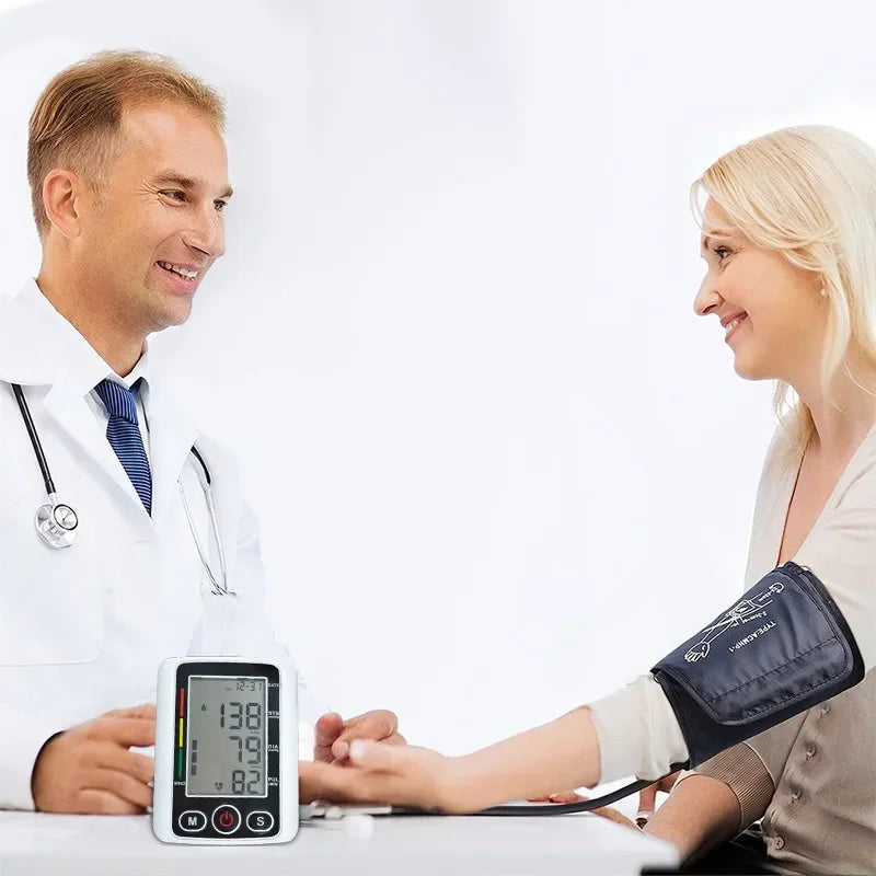 Automatic Tonometer Upper Arm Blood Pressure Monitor LCD Screen Sphygmomanometer Digital BP Monitor Medical Tensiometer Measure