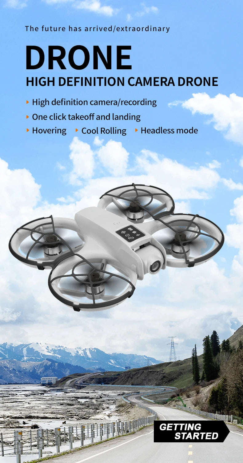 Foldable Camera Drone with HD FPV and Obstacle Avoidance - Gray Tidesmit
