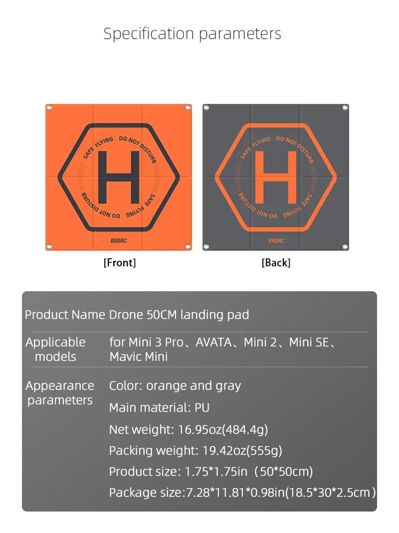 Foldable Drone Landing Pad for DJI - Waterproof 65cm Mat Tidesmit