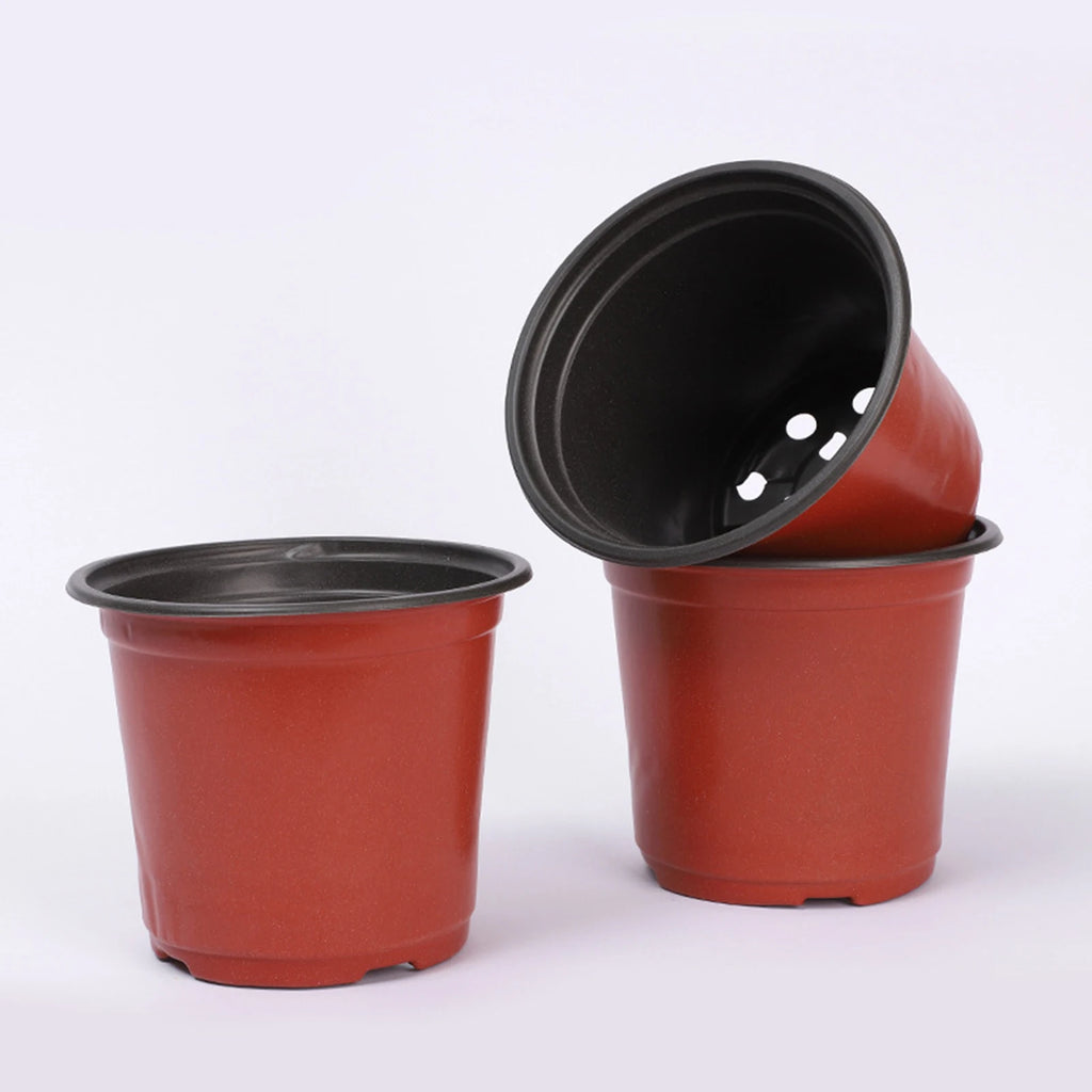 50/100PCS Plastic Plant Nursery Pots Seedling Flower Plant Container and Seed Starting Pots Gardening Pots 9/10/11/12/13/14 cm