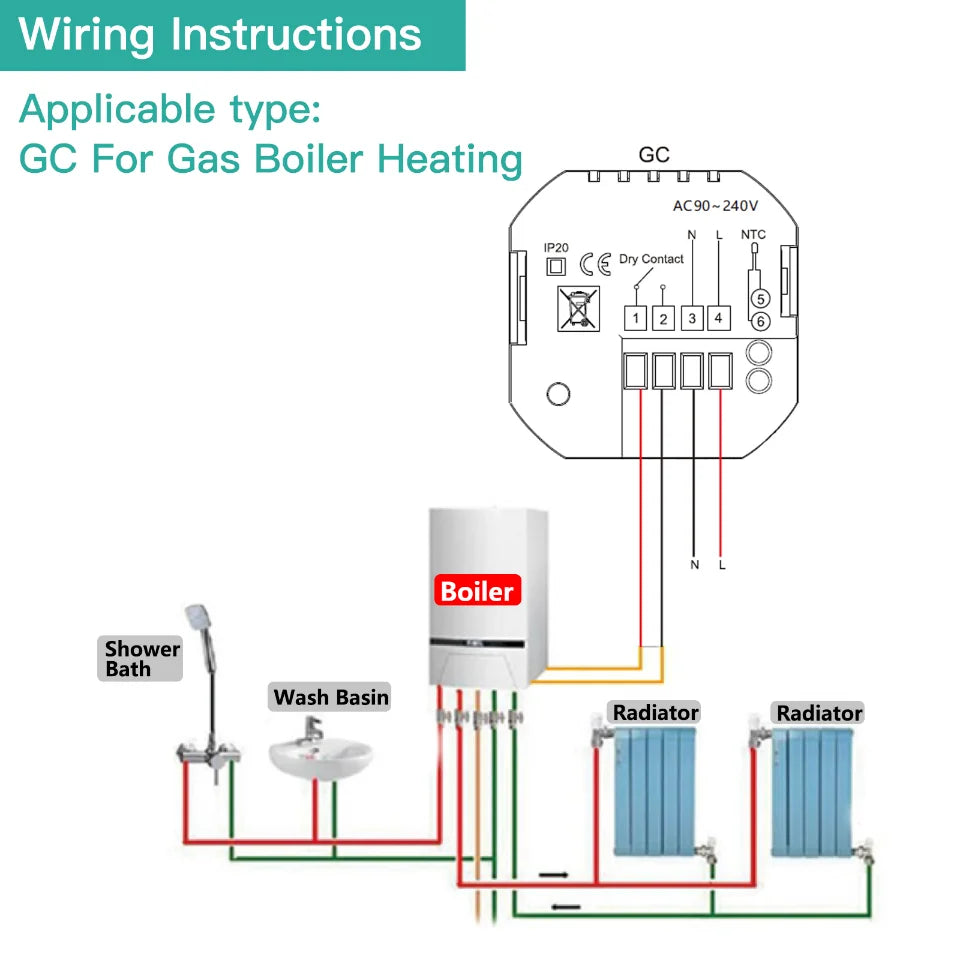 MOES WiFi Water/Electric Floor Heating Thermostat Gas Boiler Temperature Controller Smart Alexa tuya Google Voice zigbee Control
