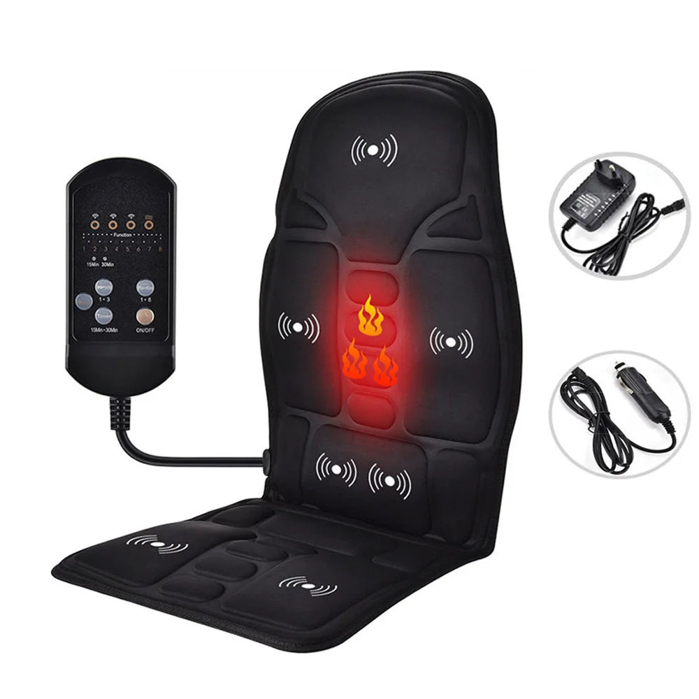 Electric Back Massager Cushion with Heat for Targeted Lumbar Relief Massage Cushion EU plug Tidesmit