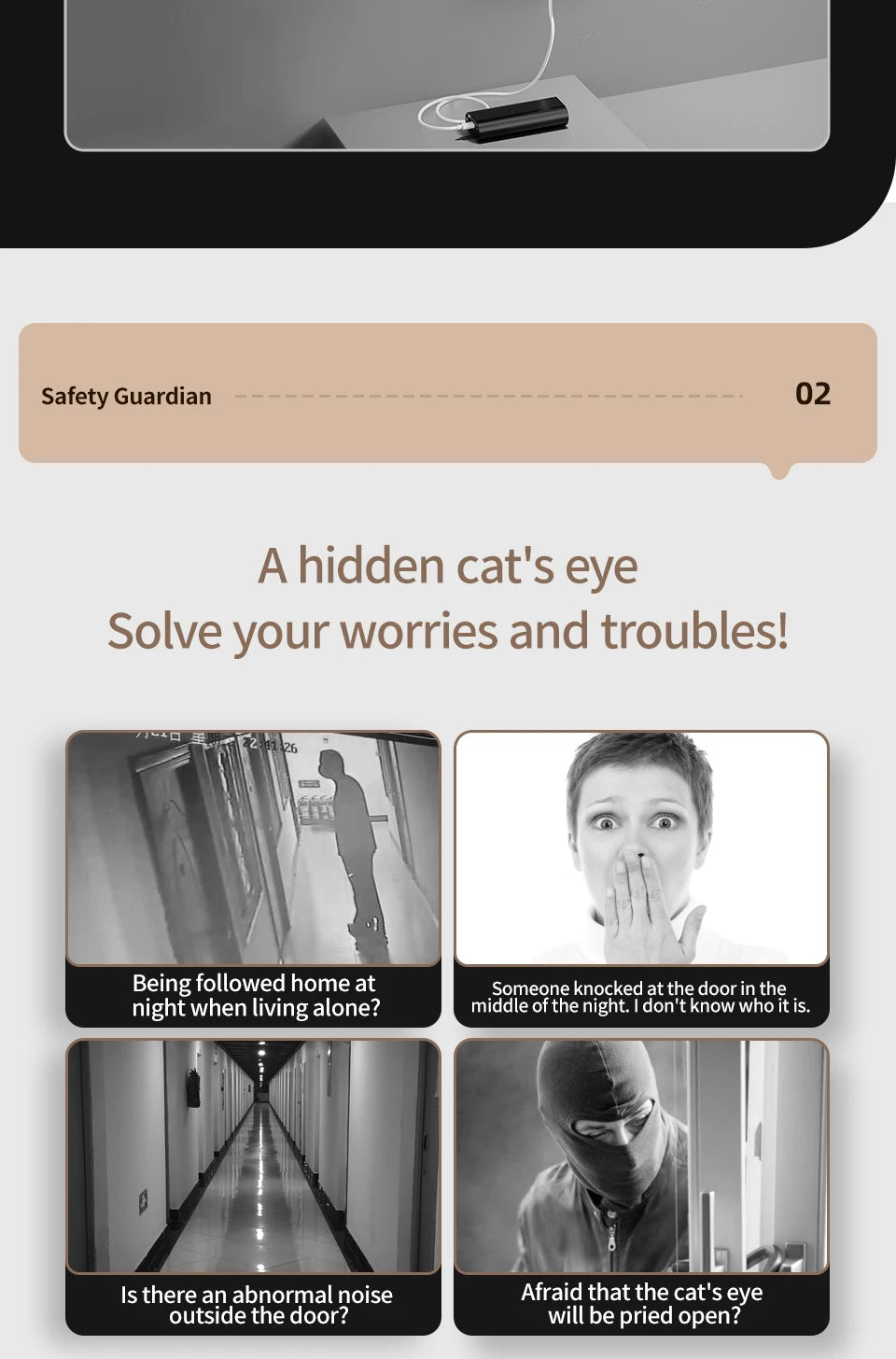 4.3 Inch WiFi Digital Door Peephole Tuya Smart LIfe Eye Cat Human Detection 3MP 120° Wide Angle Night Vision Hidden Video Viewer