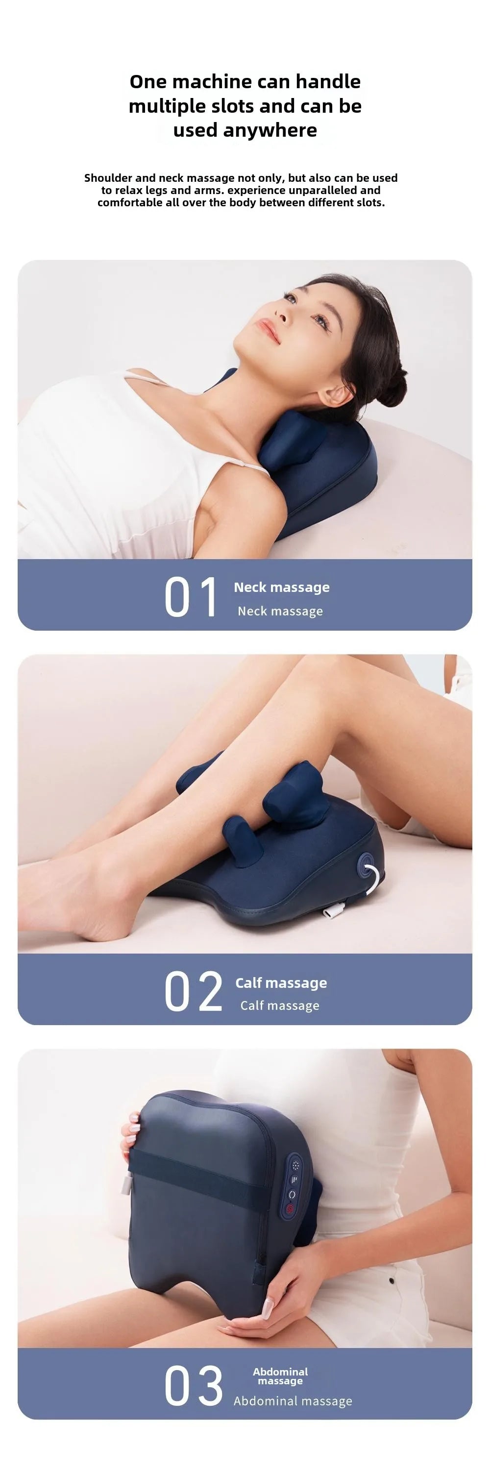 Shiatsu Neck Massager Wireless Rechargeable Heat Therapy - Tidesmit Relaxation Treatment Tidesmit