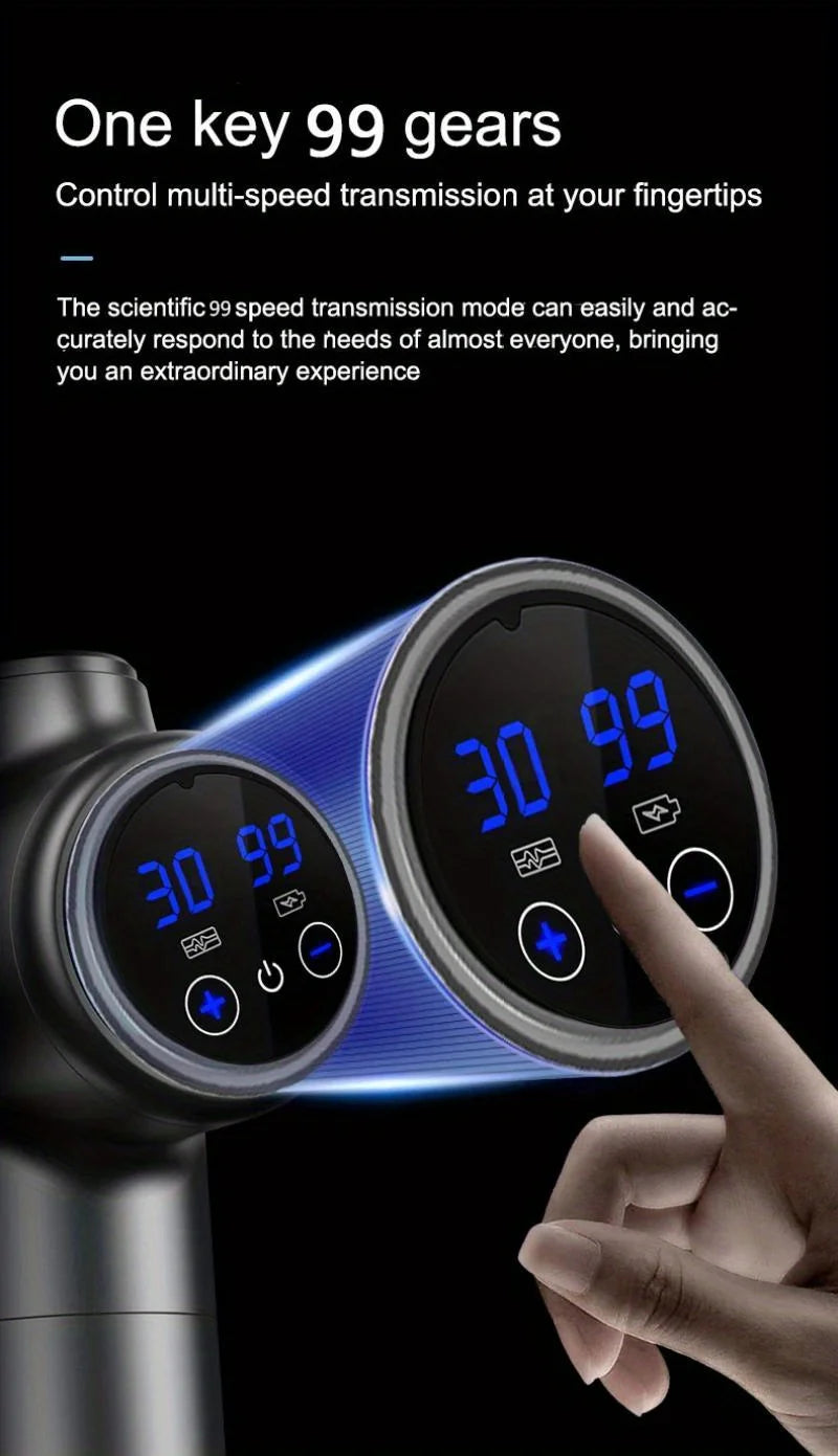 Deep Tissue Massage Gun | 99-Speed Portable Muscle Recovery Device Relaxation Treatment Tidesmit