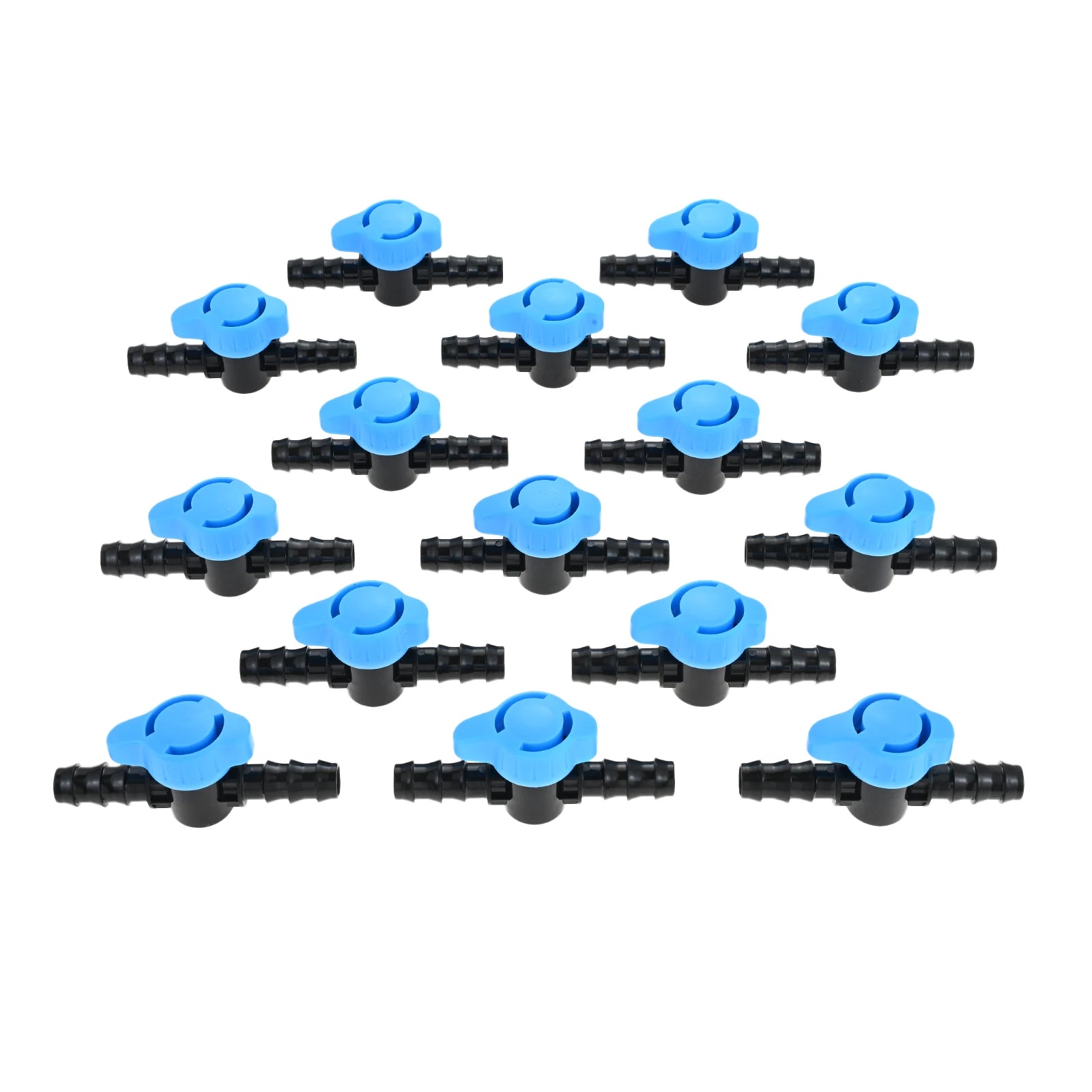 15pcs Plastic Drip Irrigation 1/2 Inch Barbed Shut Off Valve for 1/2 Inch 16mm Drip Irrigation Tubing for Drip Sprinkler Systems