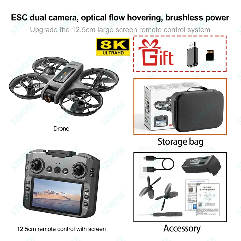 8K Camera Drone with Obstacle Avoidance & Brushless Motor - Tidesmit GRAY Tidesmit
