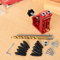 Aluminum Alloy Pocket Hole Jig Kit, Woodworking Oblique Hole Locator with 9mm Drill Bit, Adjustable Pocket Hole Carpentry Tool