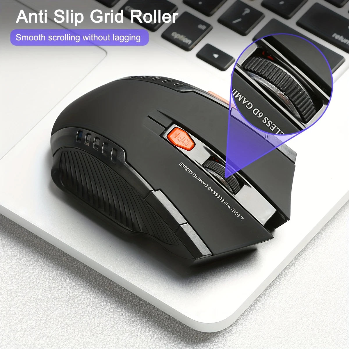 2.4G Wireless Mouse for Laptop Gamer Ergonomic Computer Mouse Wireless with USB Receiver 1600DPI 6 Buttons Portable Optical Mice