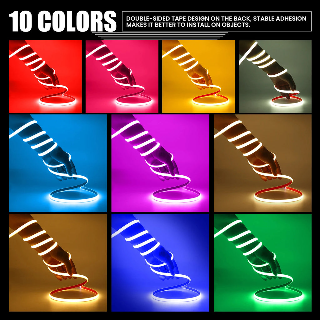 IP68 Waterproof COB LED Strip Light 12V 24V 320LEDs/m Flexible LED Neon Tape for Outdoor Swimming Pool High Density Linear Light