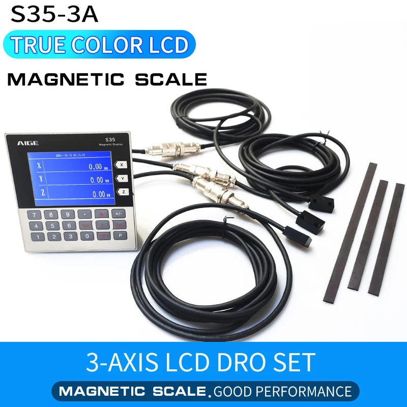 High Quality LCD 3 Axis DRO Magnetic Linear Displacement Scale Sensor CNC Encoder Woodworking Machine Lathe