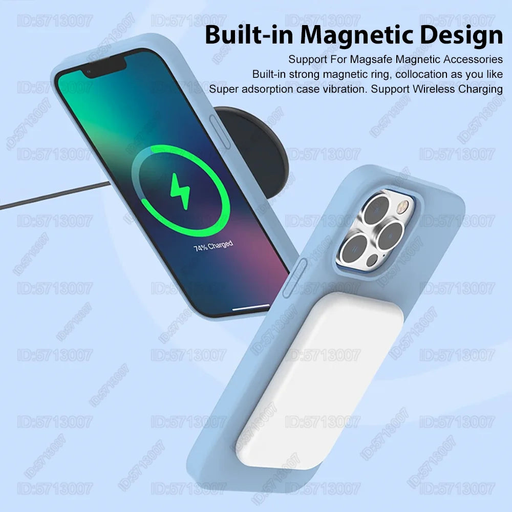 Magnetic Liquid Silicone Phone Case for iPhone - Shock-Absorbing Cover Tidesmit
