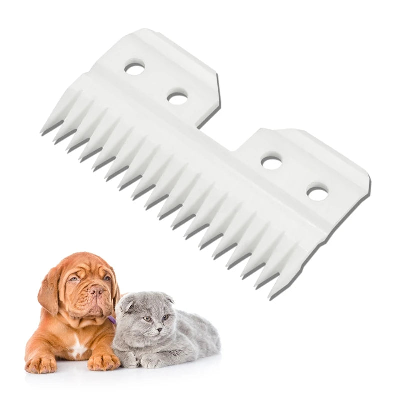 White ceramic replacement blade for A5 pet grooming clippers to ensure smooth, professional-grade hair trimming.