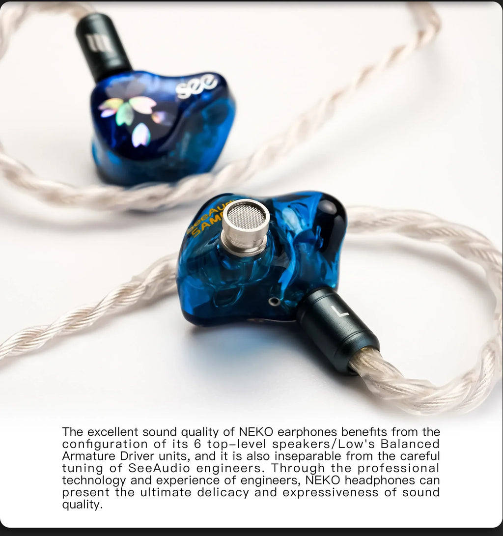 SeeAudio Neko In-Ear Monitors with 6BA Drivers by Tidesmit Tidesmit