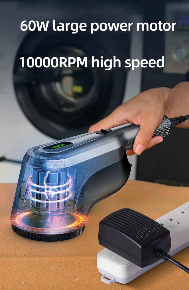 Tidesmit 60W professional lint remover machine showing side profile and detachable lint collection bin detail