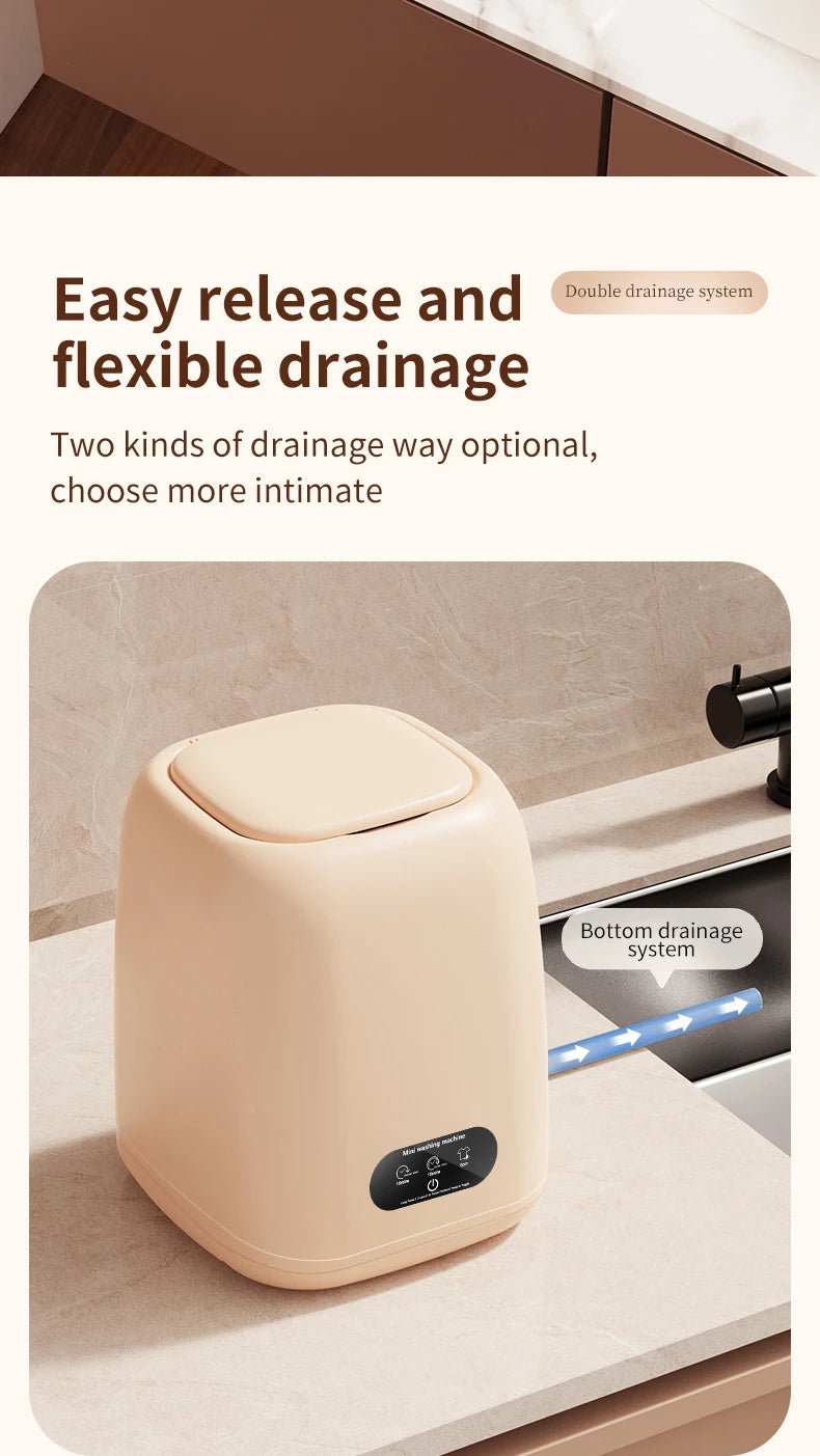 Tidesmit portable washing machine and spin dryer with 3 cleaning modes for RV, camping, and small dorm laundry.