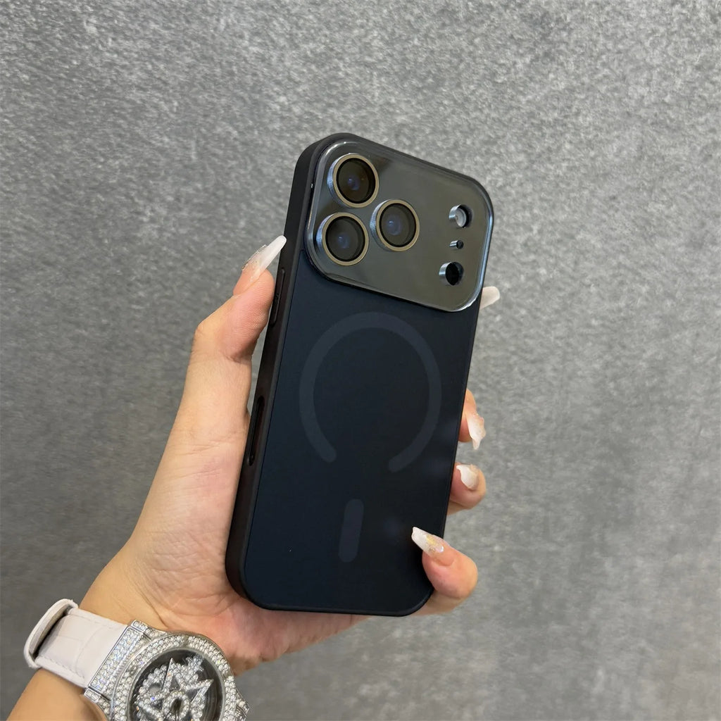 Magnetic iPhone 16 Pro Case with Matte Electroplating and Lens Protection black Tidesmit