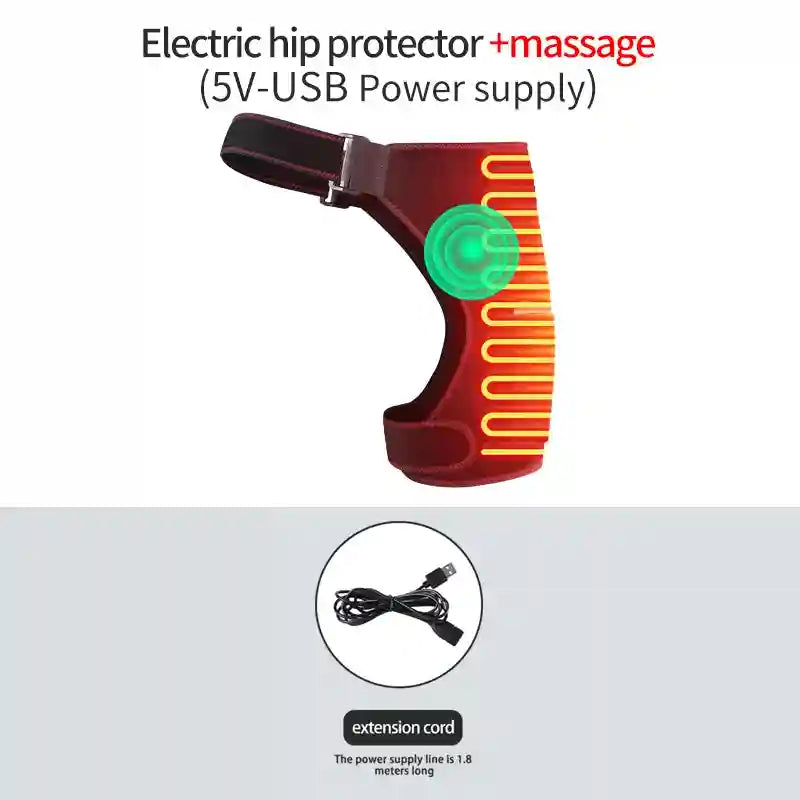 Heated Hip Brace With Vibration Massage - Muscle Recovery Support Fascia Gun 5V-Massage Tidesmit