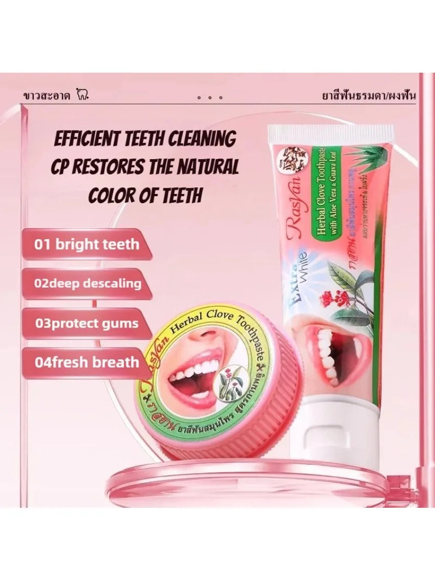 Tidesmit Rasyan herbal toothpaste and tooth powder with clove and coconut oil for natural teeth whitening