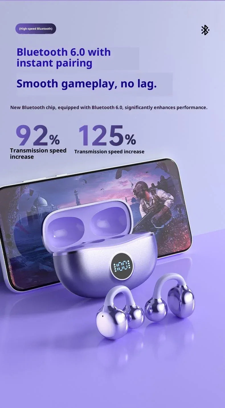 Original SONY Ear clip OWS Wireless Bluetooth Ear Clip Headphones sports Gaming Headset HIFI Surround Sound Earbuds With Mic Tidesmit