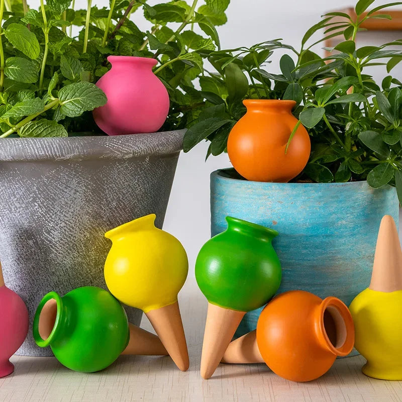 4pcs Random Ceramic Potted Dropper Device Water Seeper Self Watering Automatic Drip Irrigation System Portable Pot Culture Suppl