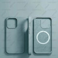 Magnetic Liquid Silicone Phone Case for iPhone - Shock-Absorbing Cover Yuanfeng Blue Tidesmit