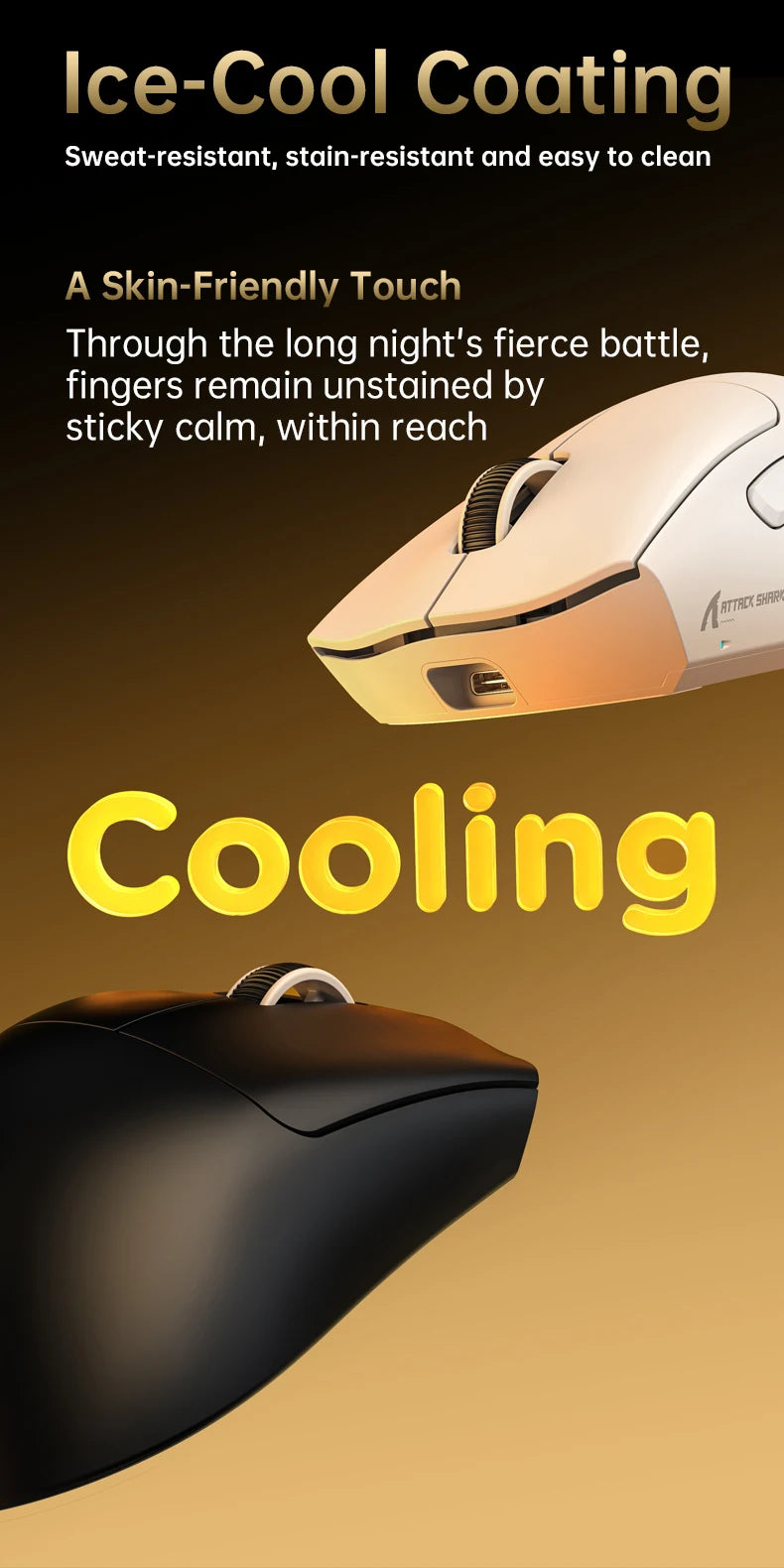 8K Receiver & V8 Wireless Mouse,Attack Shark PAW3950Max Sensor,0.168ms Key Delay and Golden Right Hand Design,Black/White Choice