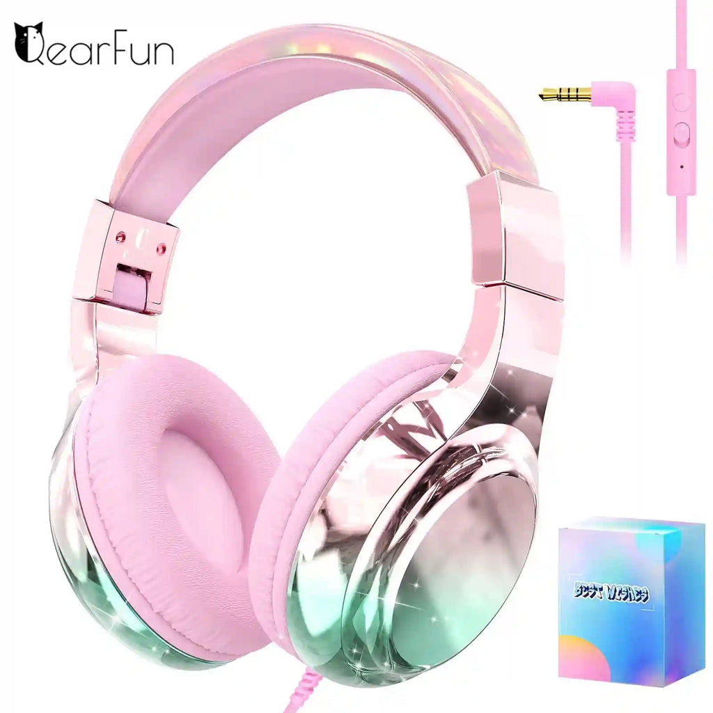 Wired Kids Headphones with Mic | Volume Limited Over-Ear Stereo Tidesmit