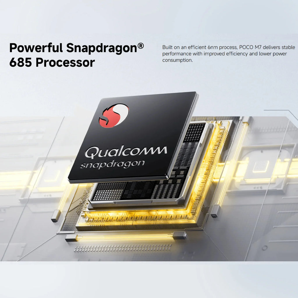 POCO M7 4G 8+256GB Global Version Powerful Snapdragon® 685 6.9" 144Hz 50MP AI Camera 7000mAh 33W Fast and 18W Reverse Charging