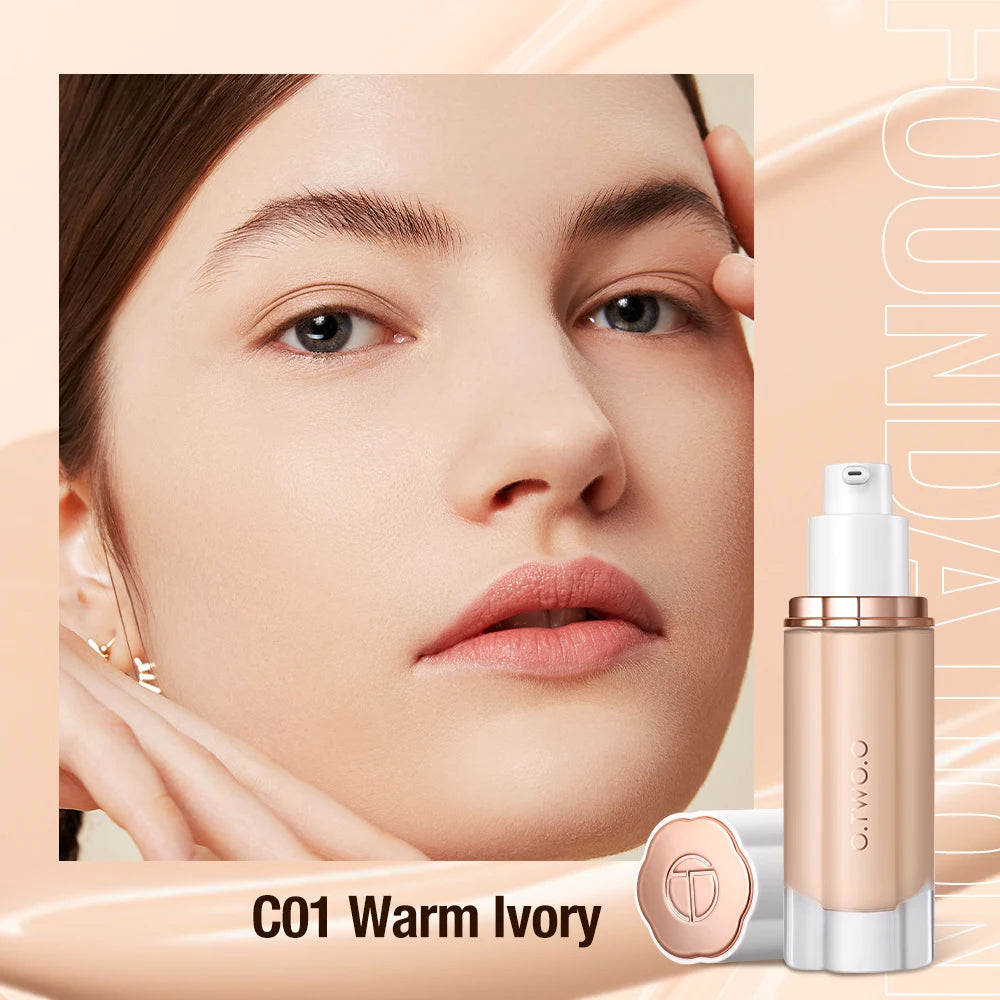 Tidesmit O.TWO.O high coverage liquid foundation texture close-up 30ml SPF30 waterproof face makeup base