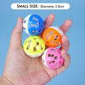 Colorful 3.8cm hollow bell balls for parrots and birds to chew and play, safe pet cage enrichment toys.
