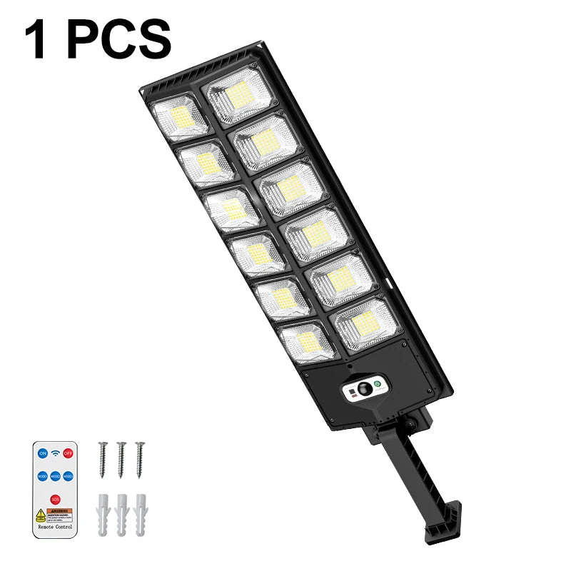 8000W 160000 LM Super Bright Solar Street Lights 1008 LED Solar Lights Outdoor Street Lamp 3 modes IPX65 Waterproof Garden Lighting With Smart Motion Sensor