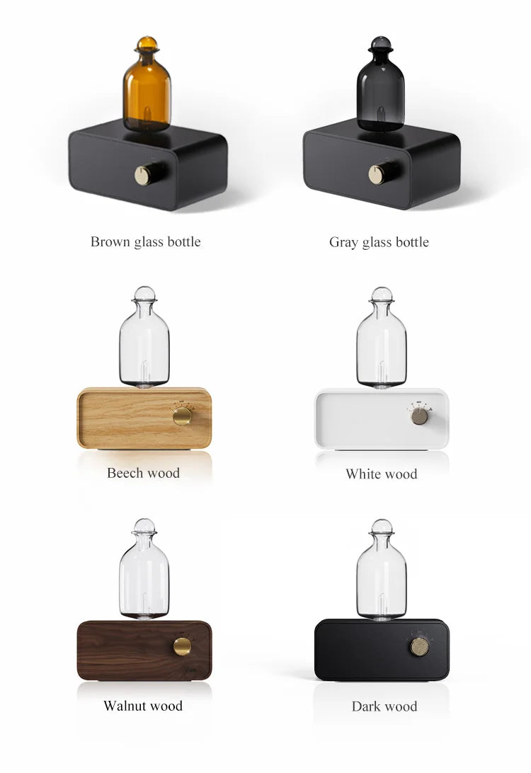 Essential Oil Diffuser Waterless Operated Aromatherapy Diffuser for Home Office Wood and Glass Aroma Diffuser Scent Machine