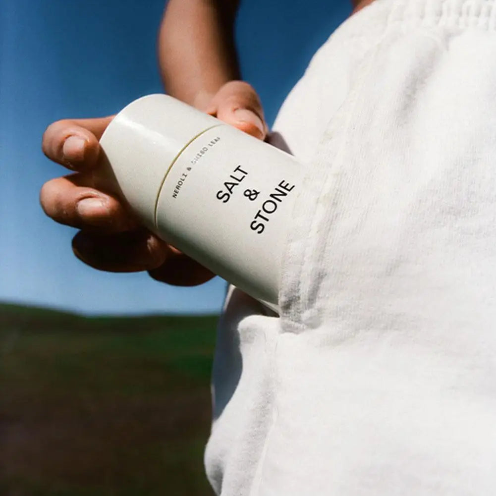 Tidesmit SALT & STONE unisex natural plant-based deodorant stick, Black Rose, Oud, Neroli and Basil fragrance.