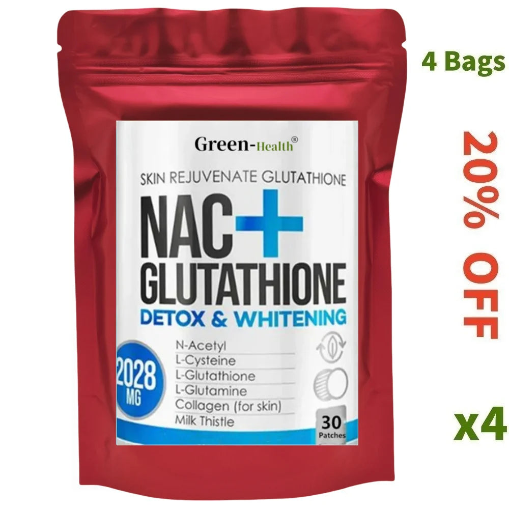 Tidesmit 30 NAC L-Glutathione patches with Milk Thistle and Vitamin C for immune support and skin detoxification.