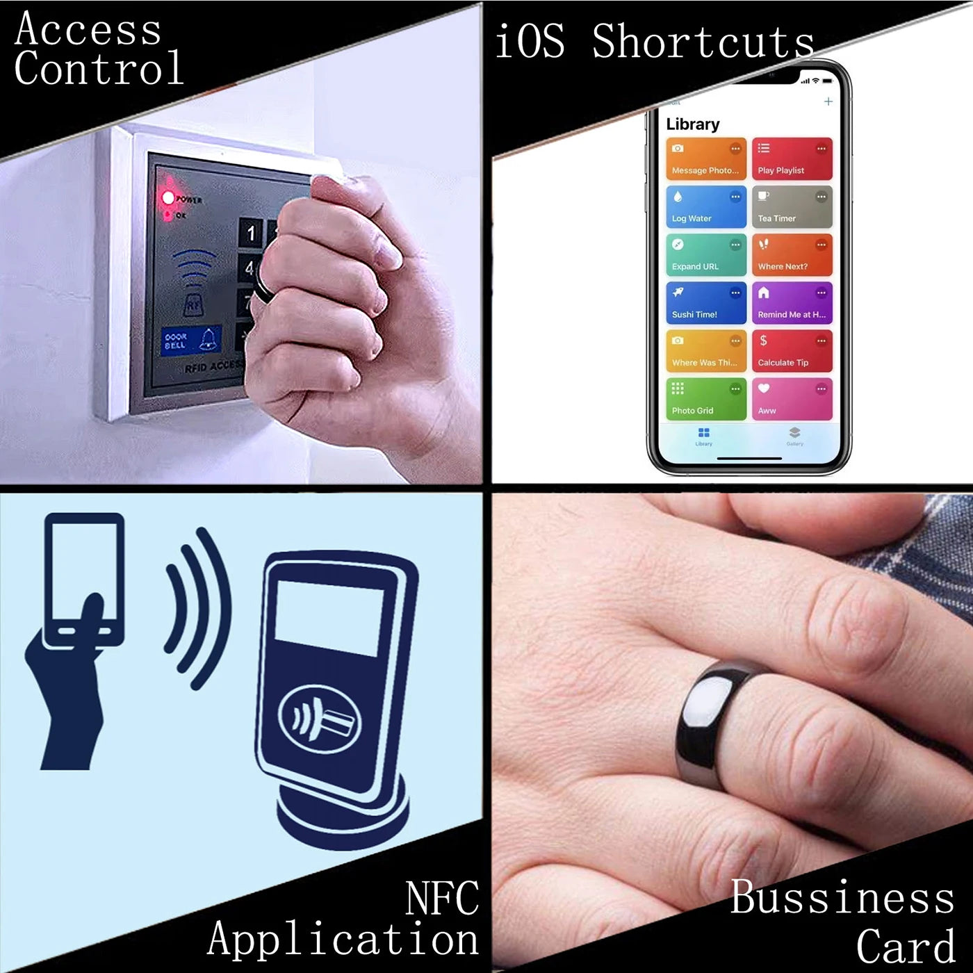 Ntag215 NFC Smart Ring - Programmable Ceramic Biometric Health Monitor Tidesmit