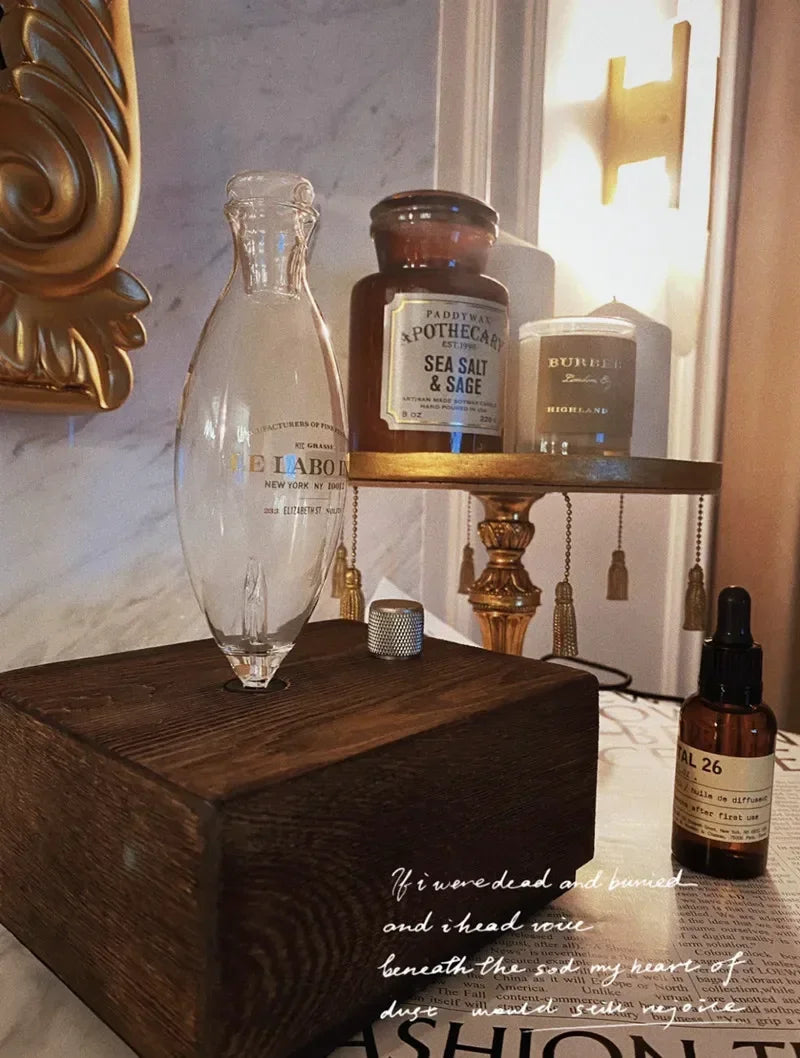 20ml Waterless Pure Essential Oil Diffuser Nebulizer Aromatherapy Diffuser Electric Wooden Glass Home Aroma Essential Diffusers