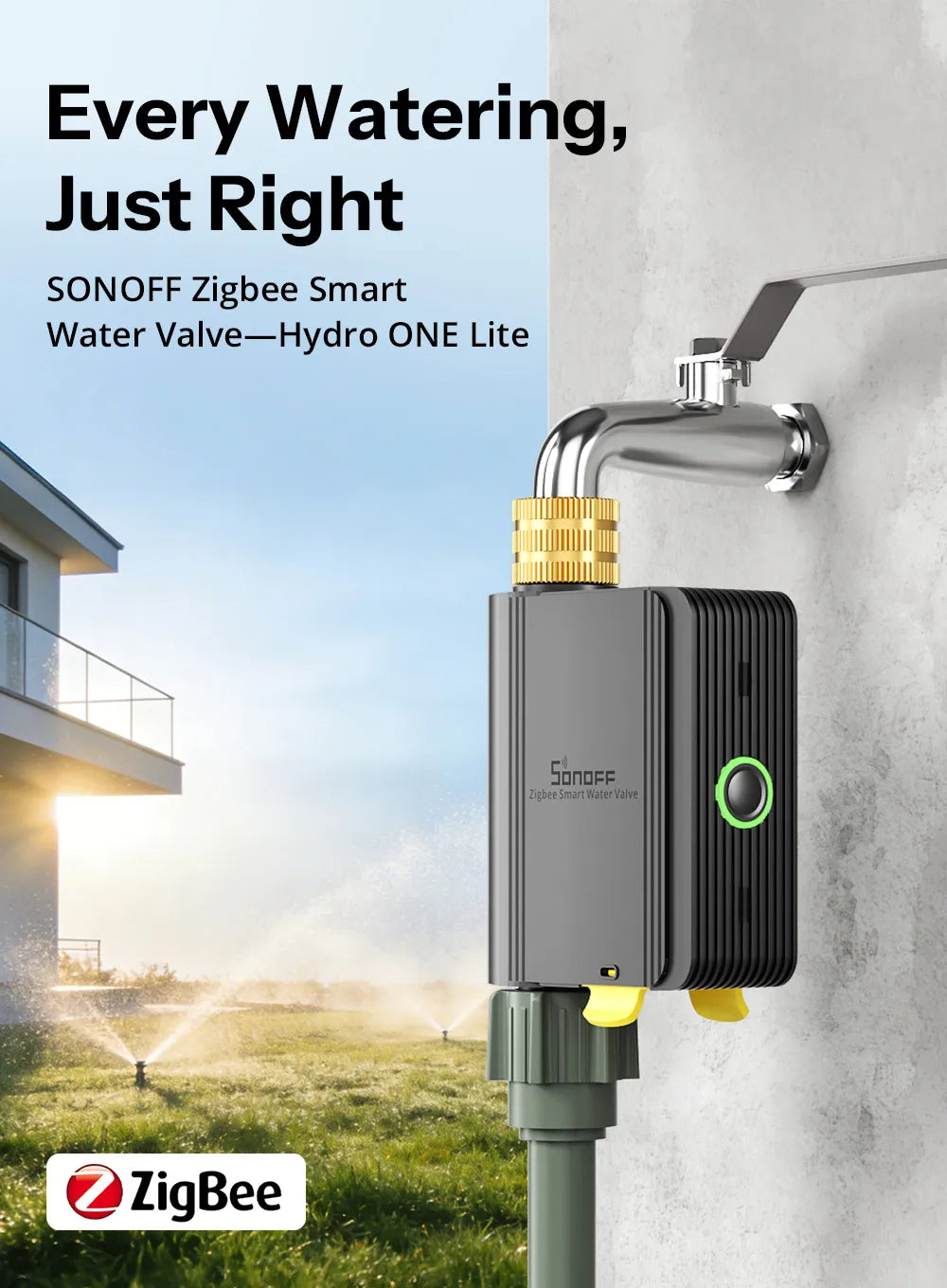 SONOFF SWV-ZNE Hydro Series Hydro ONE Lite Zigbee Smart Water Valve Without Flow Meter Dual Communication Modes Flexible Control