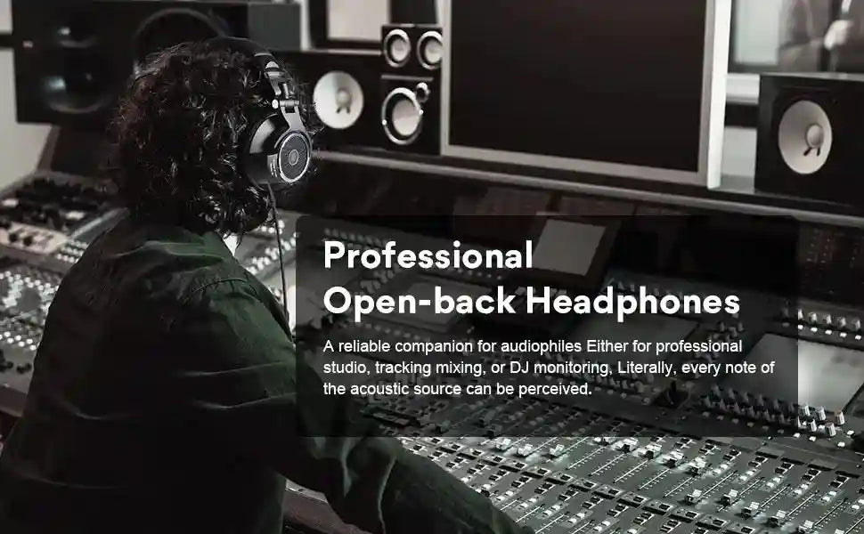 Open Back Audiophile Headphones - Wired Hi-Res Studio Monitor Tidesmit