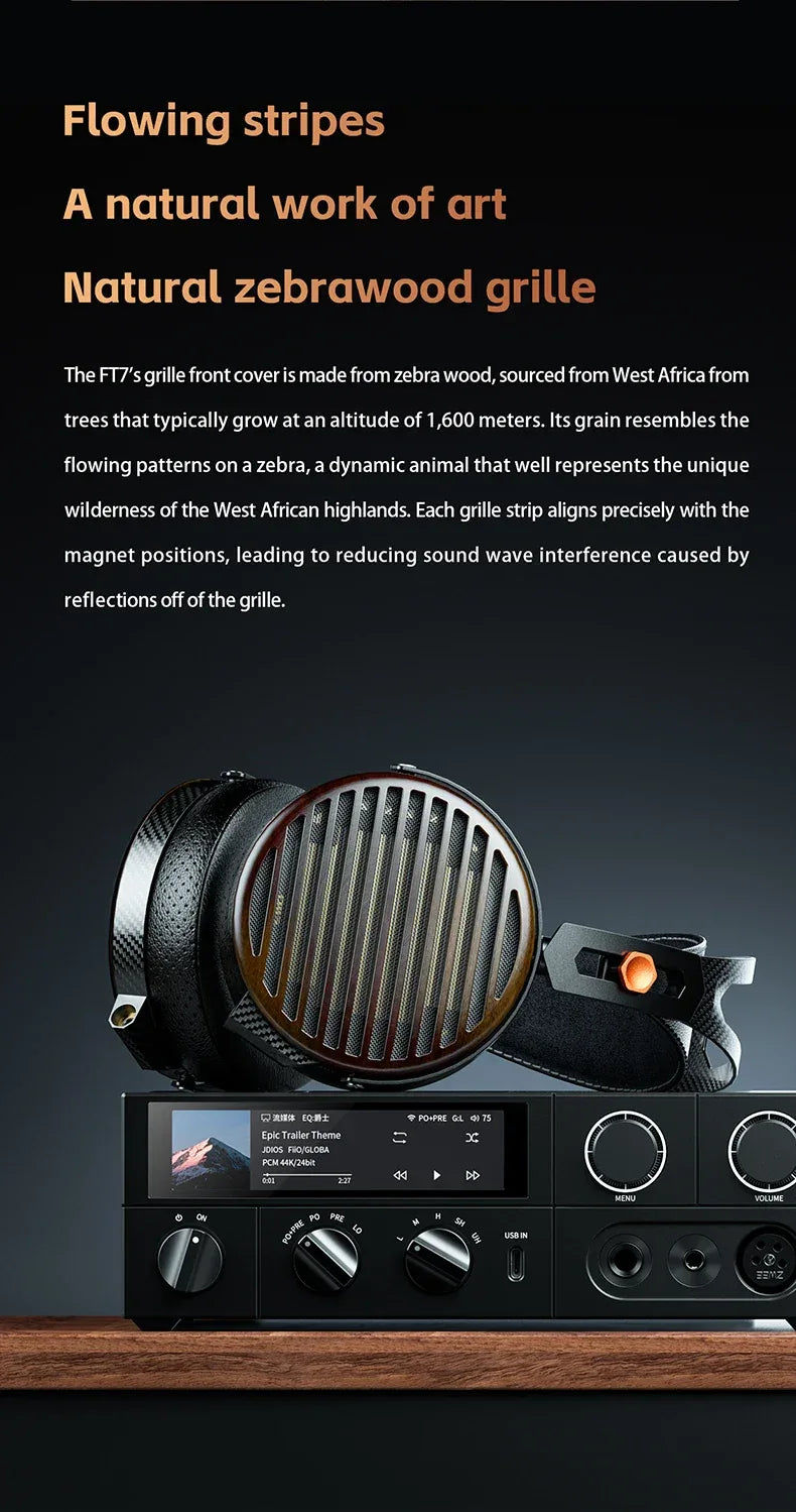 FiiO FT7 Open-Back Planar Headphones 106mm Driver | Tidesmit Tidesmit