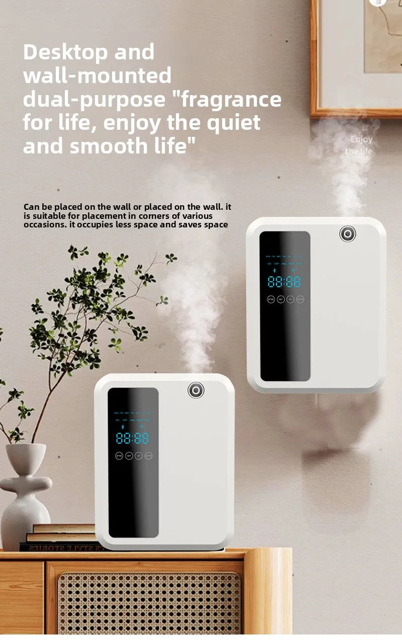 500ML Waterless Fragrance Scent Machine Oil Aroma Diffuser with Bluetooth/wifi App Control for Home Office Hotel 12V