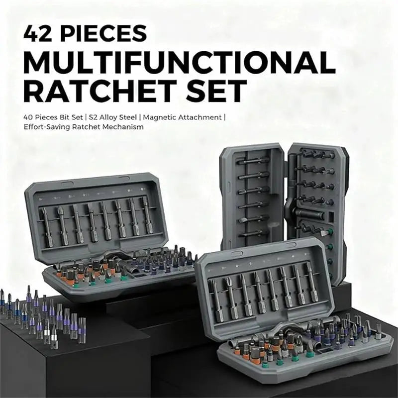 42 in 1 Magnetic Screwdriver Set, Multi Bit Ratchet Driver Portable Repair Tool Kit for Furniture, Computer, Bicycle, DIY