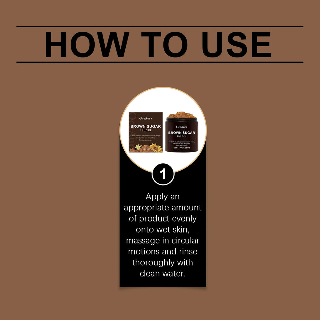 Brown Sugar Body Scrub 100g - Natural Exfoliating Skin Treatment Scrubs Treatments Tidesmit