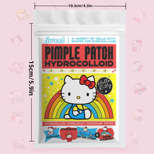 Hello Kitty hydrocolloid pimple patch pouch with large Kitty face graphic