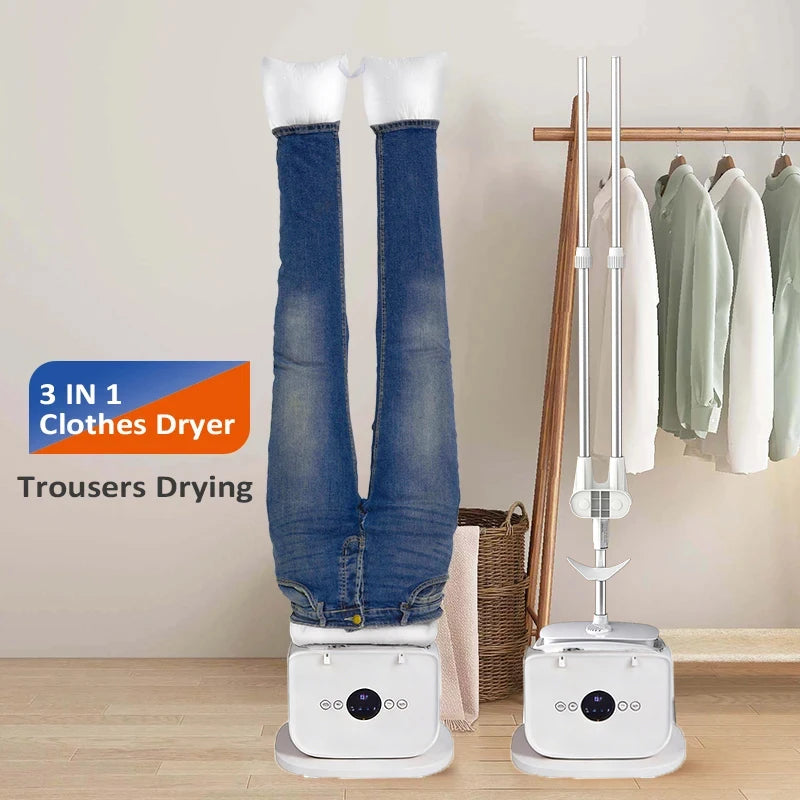 Tidesmit portable foldable electric heated air dryer and ironing steam machine for clothes and shoes side view