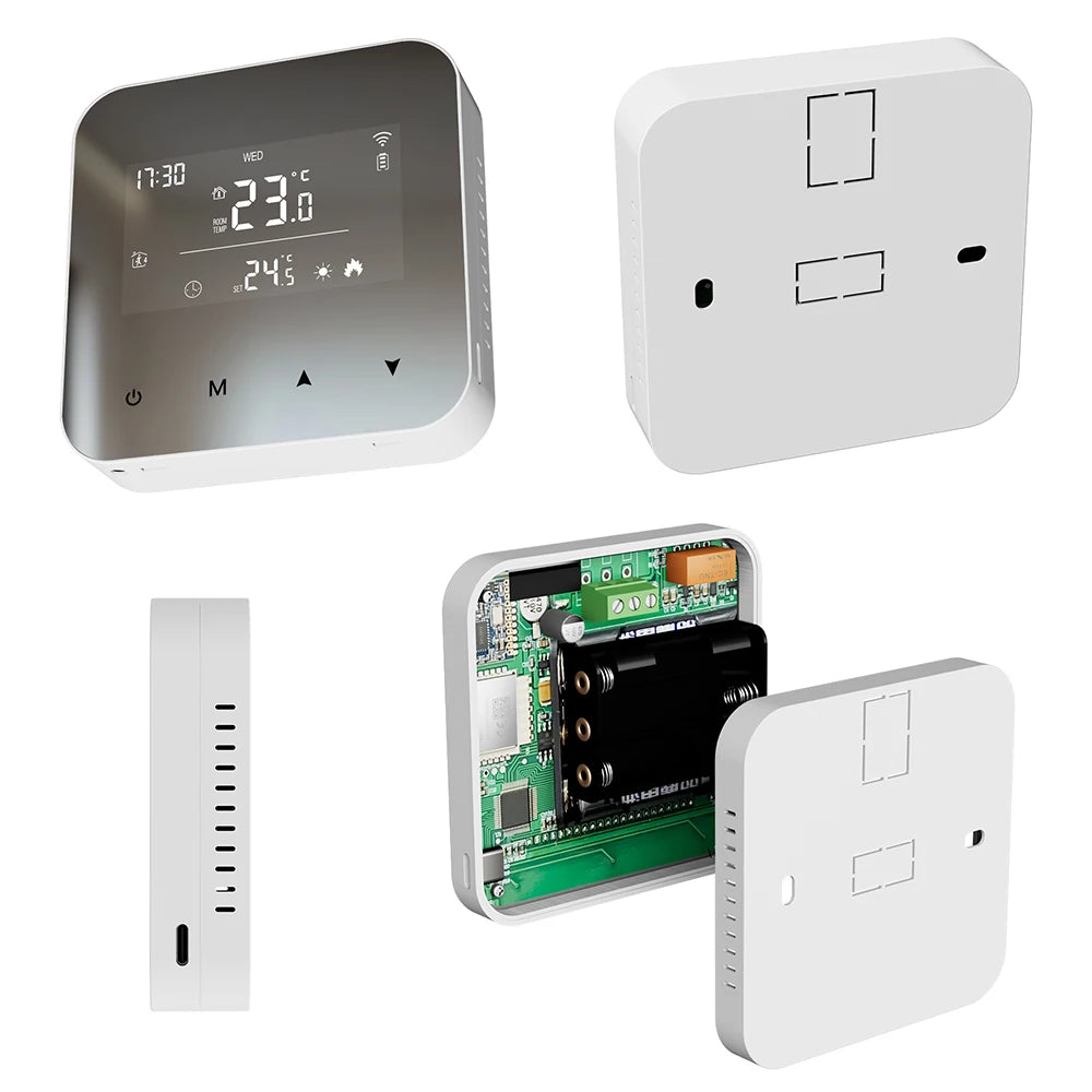 WiFi Thermostat for Boiler Battery Powered Accurate Heating Cooling Control for Your Home Compatible with Alexa Google Alice