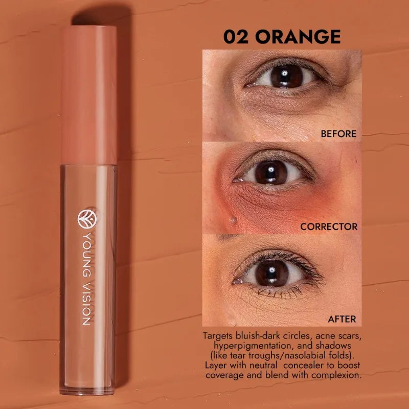 Tidesmit orange liquid concealer and color corrector for dark circles and skin tone brightening face makeup